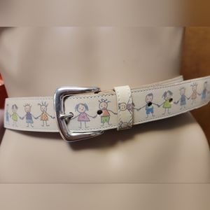 Vintage Little Children Holding Hands Design Belt, Made in the USA, SZ XL